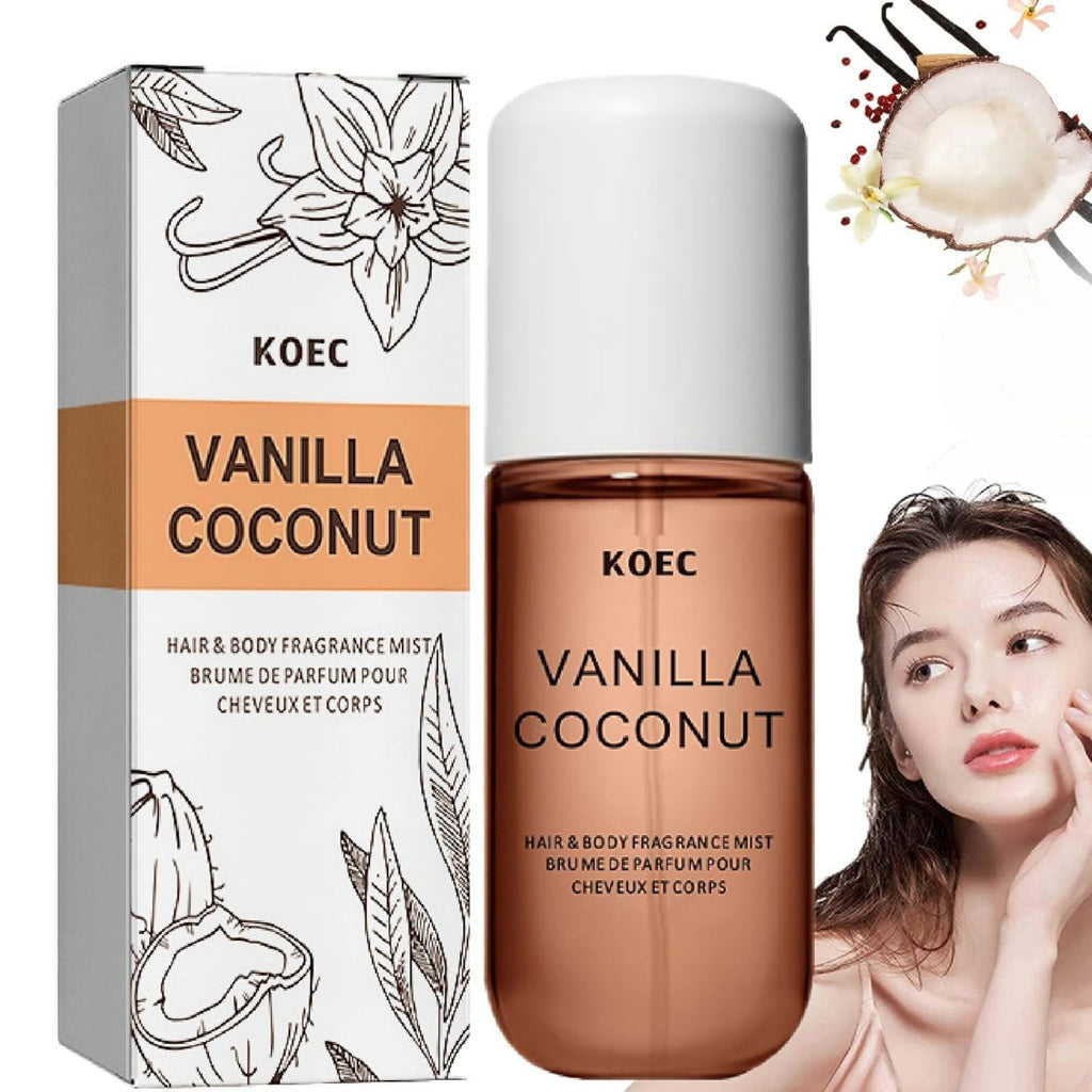 Vanilla Coconut Body and Hair Fragrance Spray - 90ml, Unisex Perfume