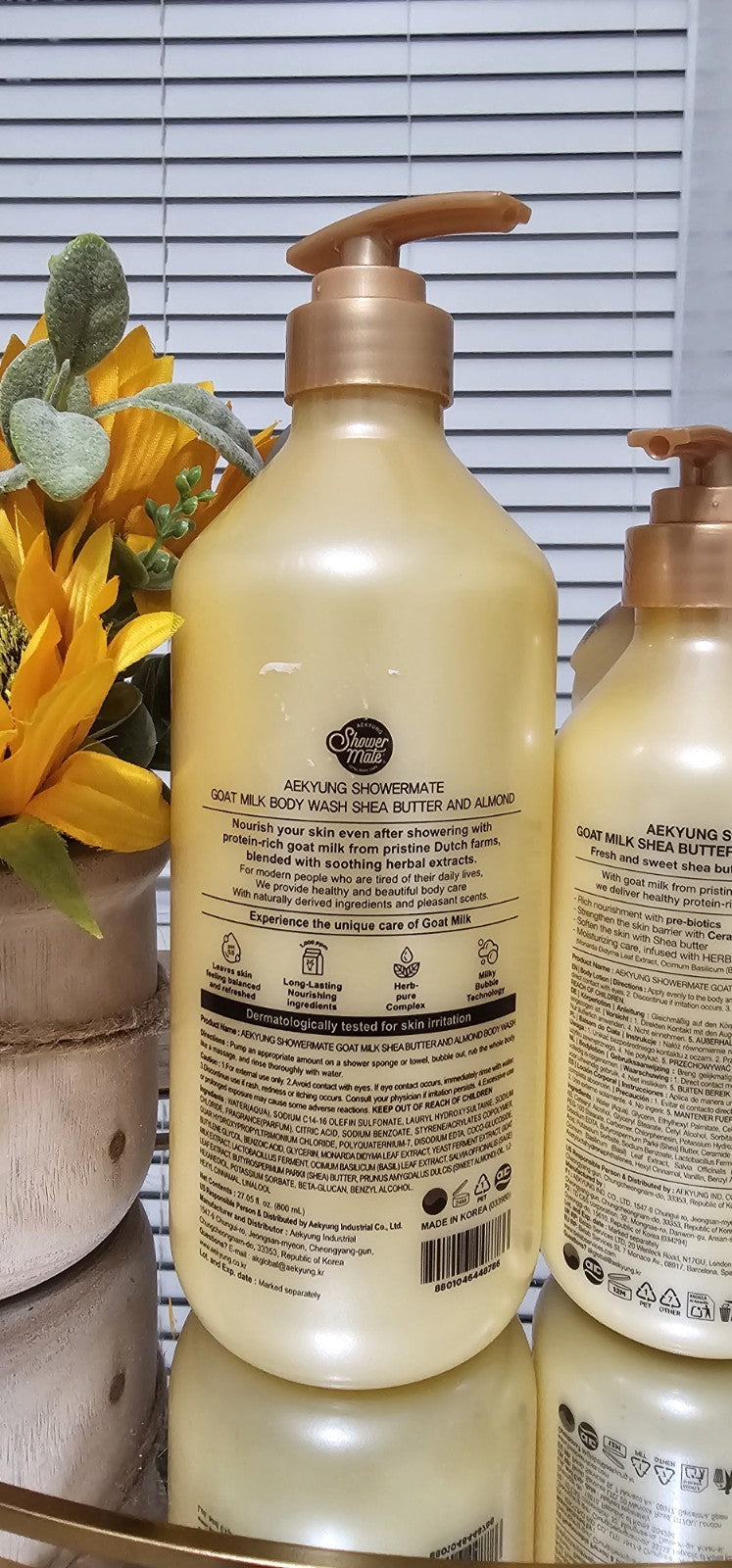 2-Pack Natural Goat Milk Body Wash & Body Lotion Set with Shea & Almond