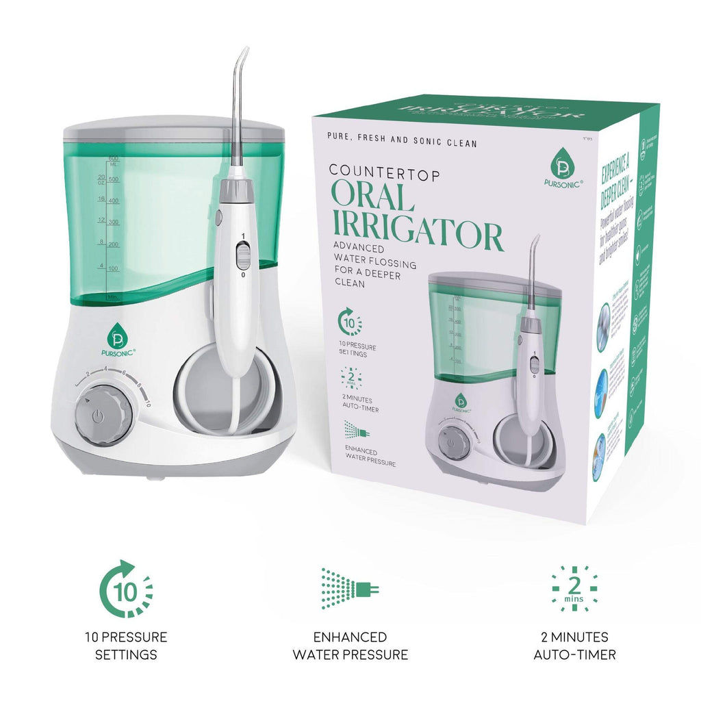 Professional Countertop Water Flosser - Dental Oral Irrigator with 10 Settings