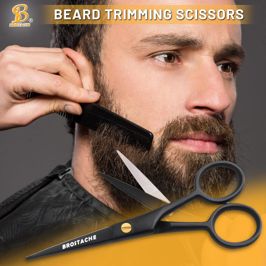 5 Inch Stainless Steel Beard & Mustache Scissors with Sharp Blades and Coating