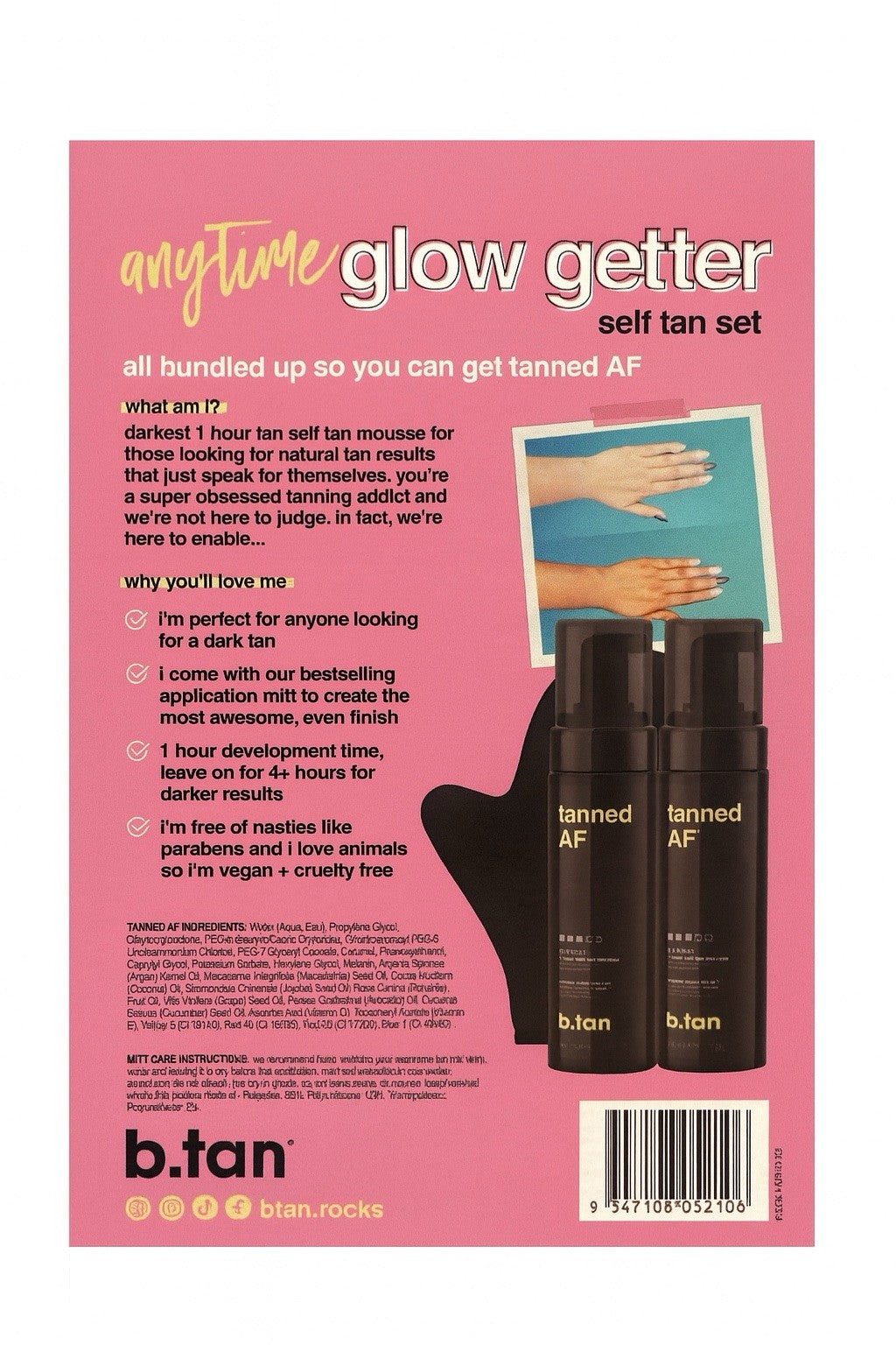Self Tanner Set with Ultra Dark Mousse & Applicator Mitt - Vegan, Fast-Acting, Streak-Free