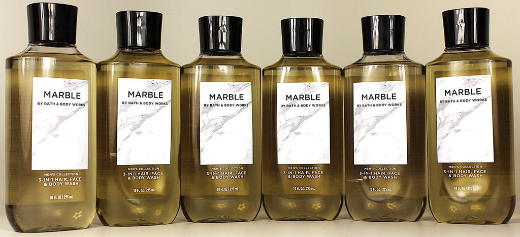 Men's Marble Body Wash Shower Gel 10oz - Pack of 6