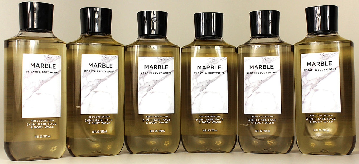 Men's Marble Body Wash Shower Gel 10oz - Pack of 6