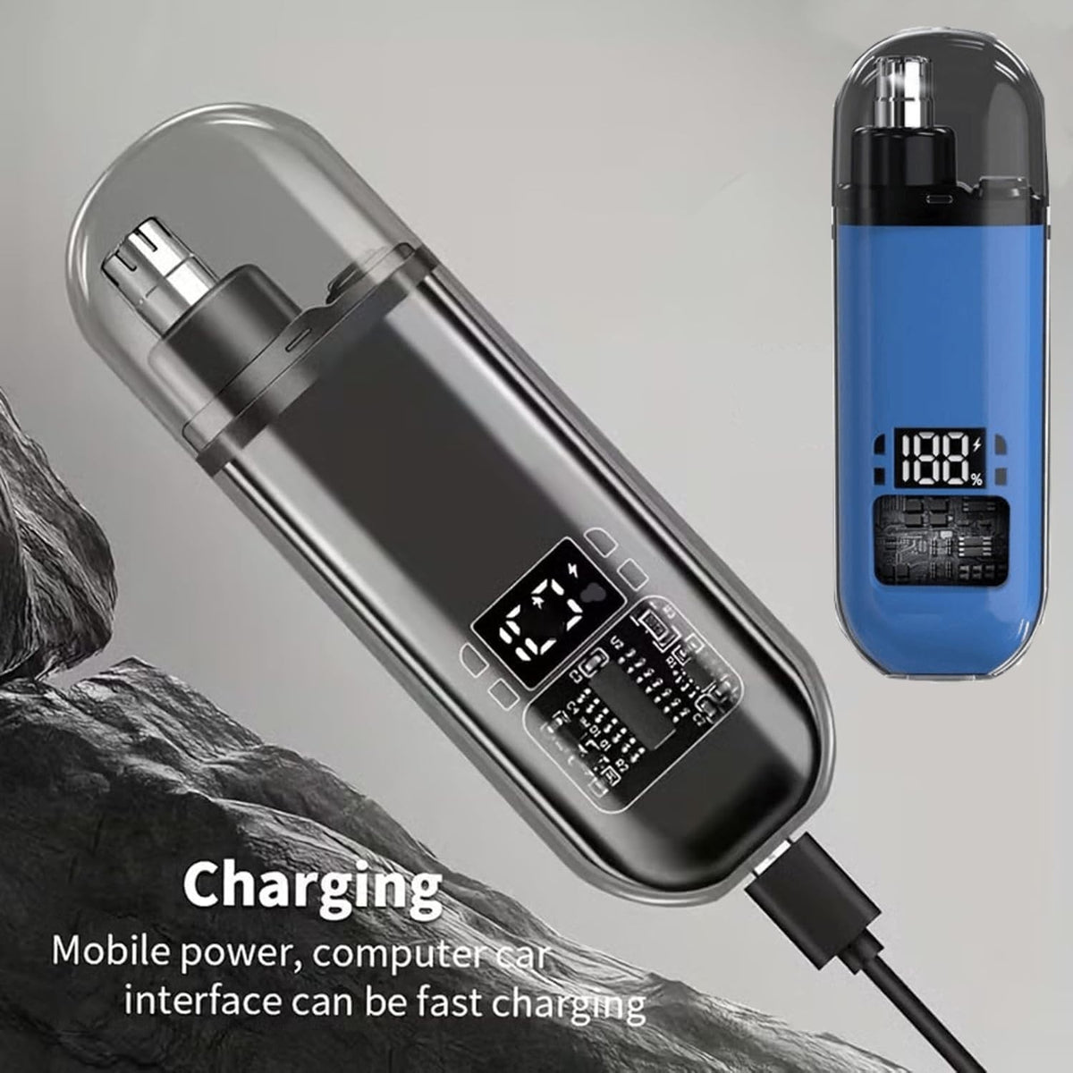 Electric Nose & Ear Hair Trimmer for Men Women Waterproof 2-in-1 Grooming