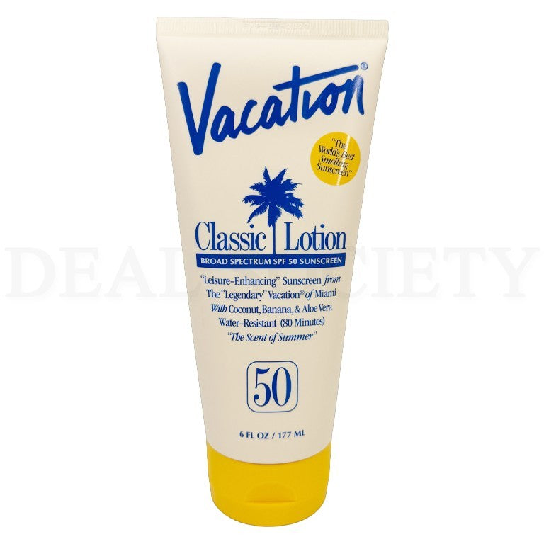 SPF 50 Sunscreen Lotion Tropical Scent 6oz - Pack of 2, Water-Resistant, Reef Safe