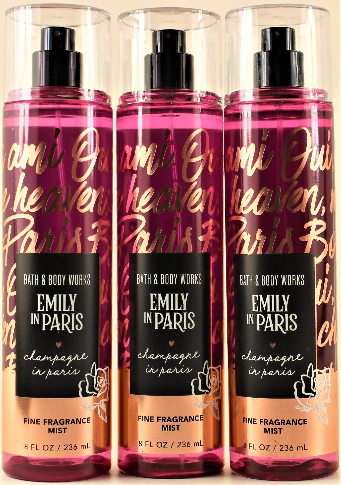 Bath & Body Works Emily in Paris Champagne Body Mist 8oz - Set of 3