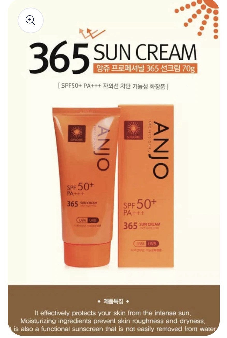 ANJO SPF 50+ PA+++ Sun Cream - 70g Korean Sun Protection Lotion