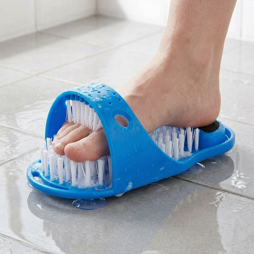 Shower Foot Scrubber with Pumice Stone & Suction Cup 2 Pack - Foot Cleanser & Foot Massager