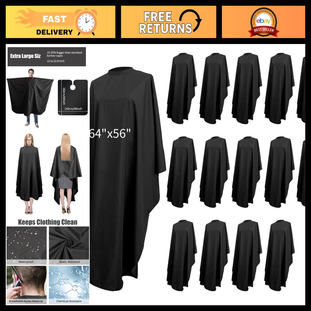 Waterproof Hair Cutting Cape Set - 14 Pack, Large Salon Capes for Hairdressing and Styling