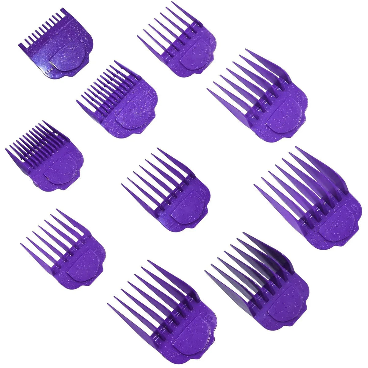 Magnetic Clipper Guard Set for Andis Master Hair Clippers - 10 Sizes, Purple