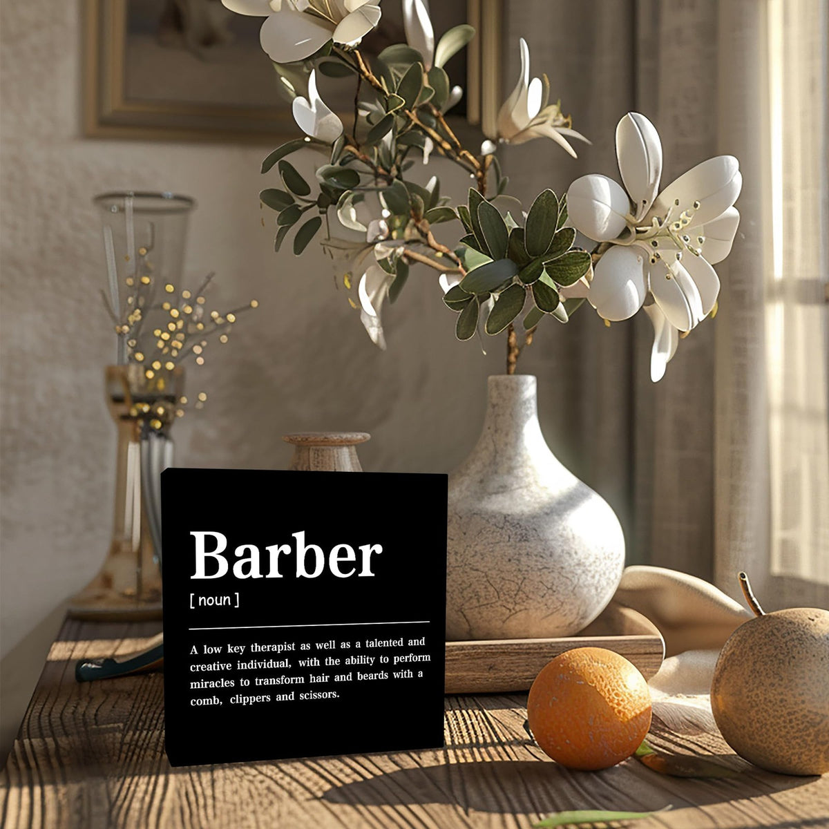 Wooden Decorative Box Sign for Home & Salon Decor 5x5 Inches