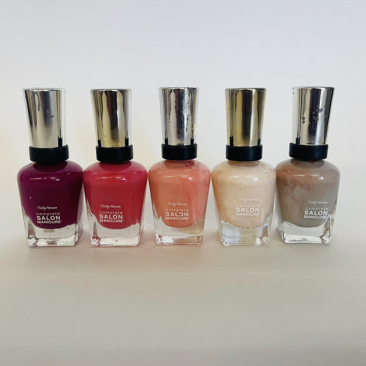 Set of 5 Glitter Nail Polishes for Manicure and Nail Art