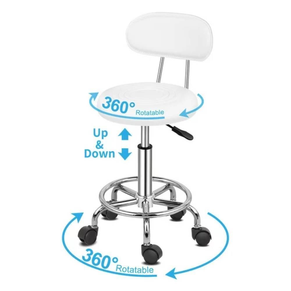Adjustable Swivel Salon Stool with Wheels for Spa Tattoo Facial Massage