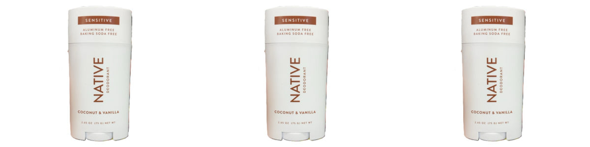 Native Coconut Vanilla Whole Body Aluminum-Free Sensitive Deodorant 2.4 oz - 3 Pack