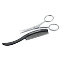 Tweezerman Mustache Scissors and Comb Set - Grooming Tools for Facial Hair
