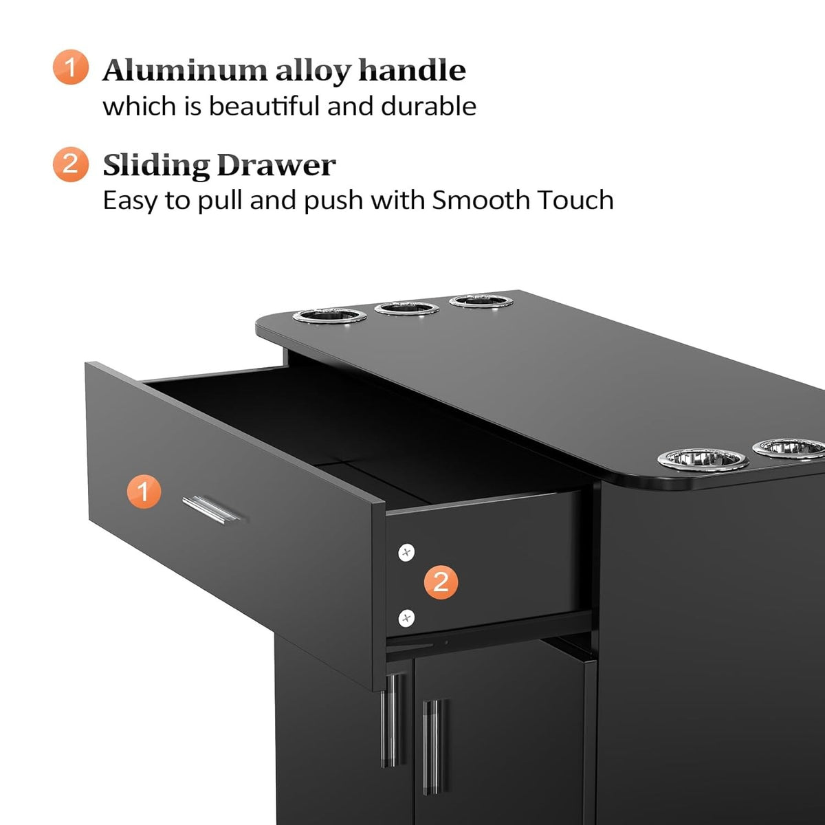 Salon Hair Styling Station with Storage Cabinet & Drawers – Professional Barber & Beauty Equipment