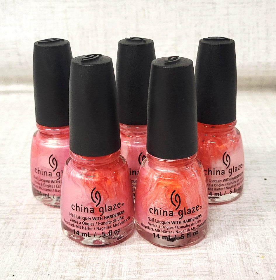 Set of 5 China Glaze Nail Polish Lacquers - 0.5 fl oz Shades 572 Exceptionally Gifted