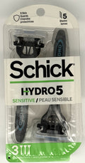 Schick Hydro 5 Sensitive Disposable Razors - Pack of 3