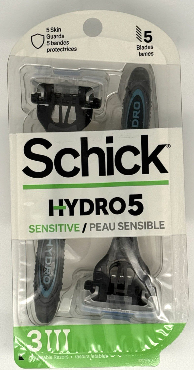 Schick Hydro 5 Sensitive Disposable Razors - Pack of 3