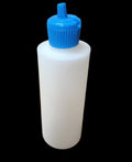 4 oz Plastic Bottles with Blue Polytop Dispensing Caps - Bulk Pack of 6-50