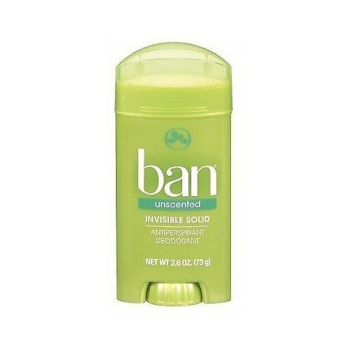 Ban Invisible Solid Antiperspirant Deodorant Unscented 2.6 Oz 6 Pack