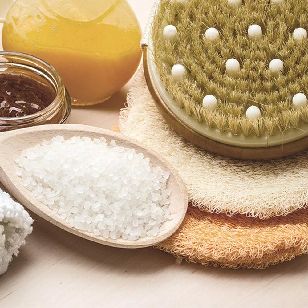 Natural Dry Body Brush with Boar Bristles for Exfoliation and Skin Rejuvenation