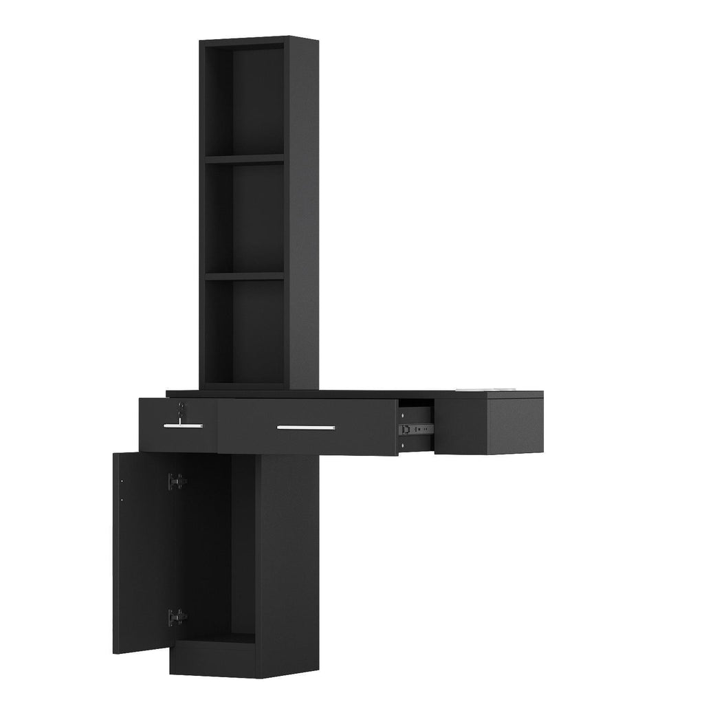 Wall Mount Hair Styling Station Cabinet for Salon & Spa