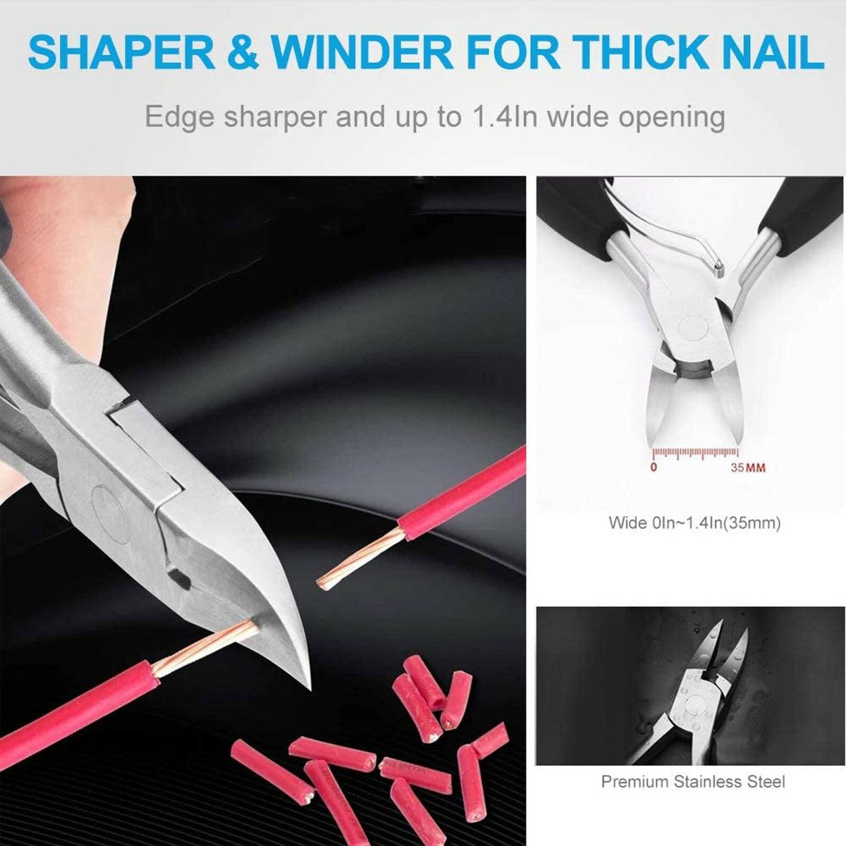 Heavy Duty Toenail Clipper for Thick and Ingrown Nails - Precision Nail Scissor