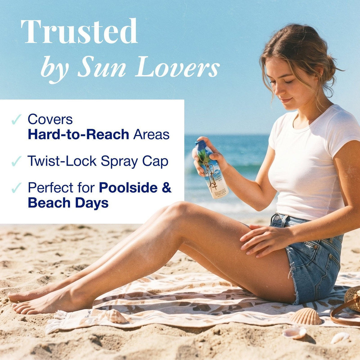 Broad Spectrum SPF 100 Continuous Sunscreen Spray - Water Resistant, Cruelty Free, 12 Pack