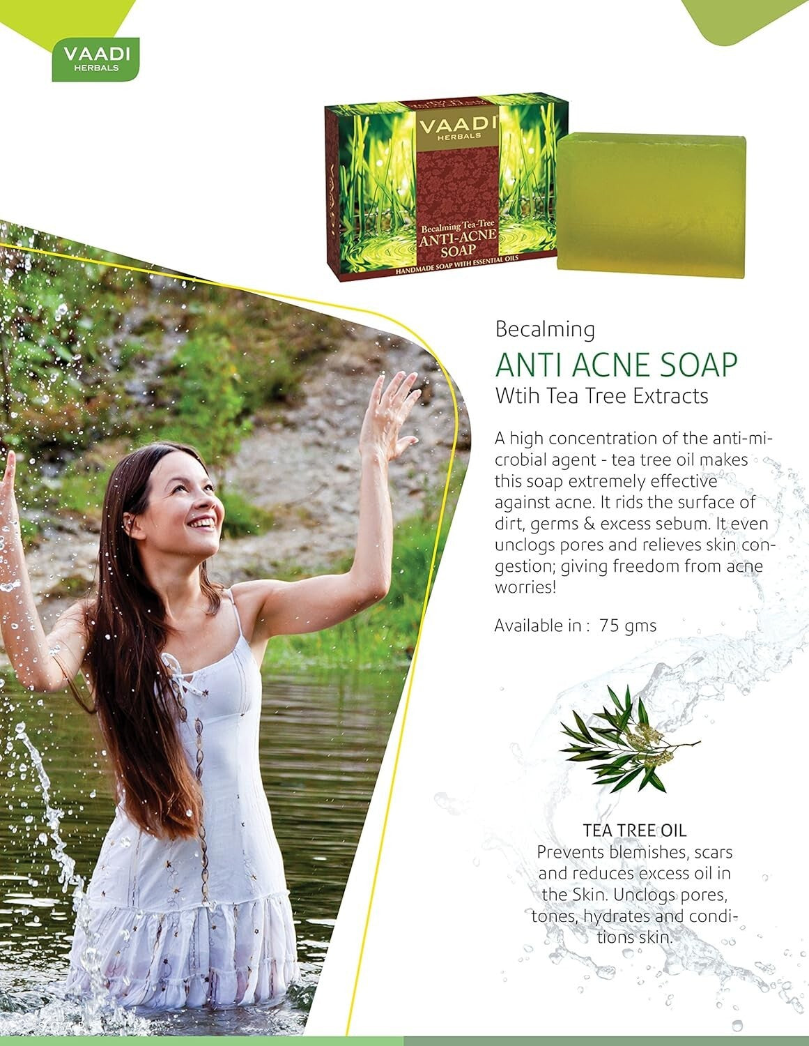 Tea Tree Oil Soap Bars - Antibacterial Acne & Blemish Face & Body Cleansing Set of 6