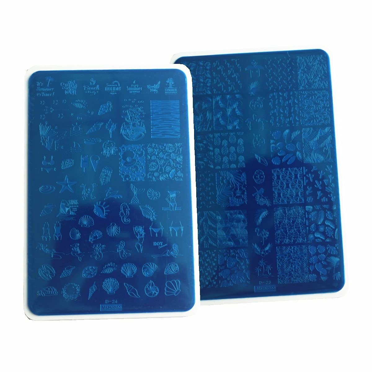 Nail Art Stamping Plates Kit with 2 Large Plates for Creative Nail Designs