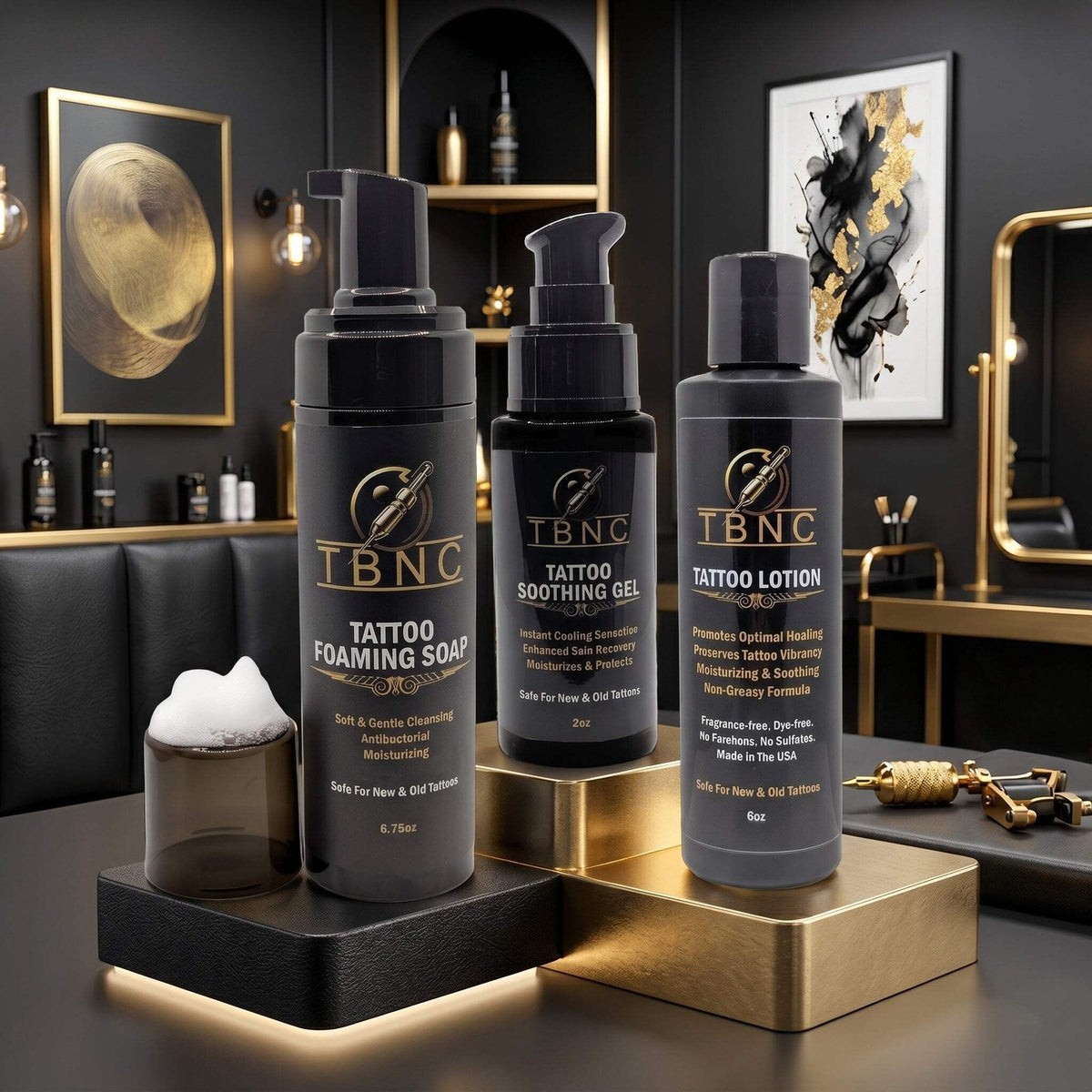 Tattoo Aftercare Bundle - Soothing Foaming Soap, Gel & Lotion