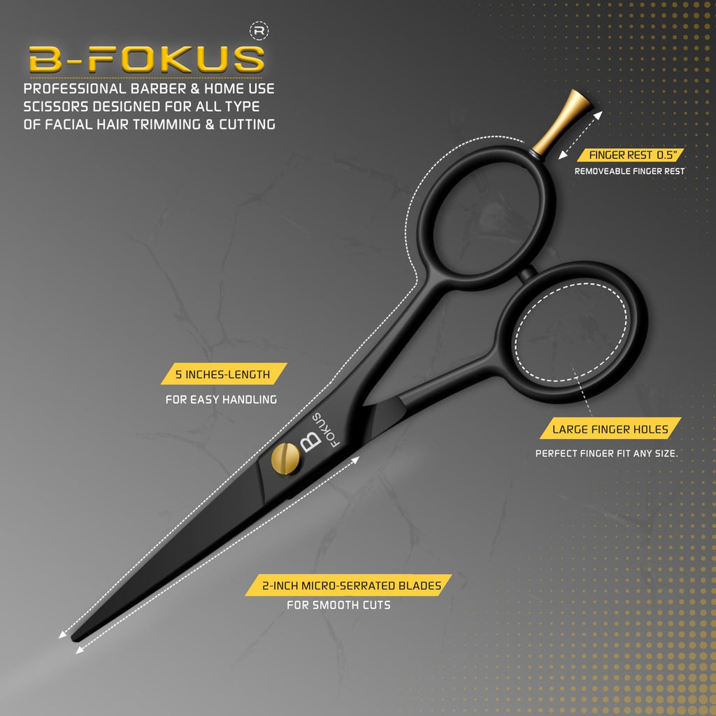 5 Inch Professional Beard Mustache Scissors for Men - Stainless Steel Grooming Tool
