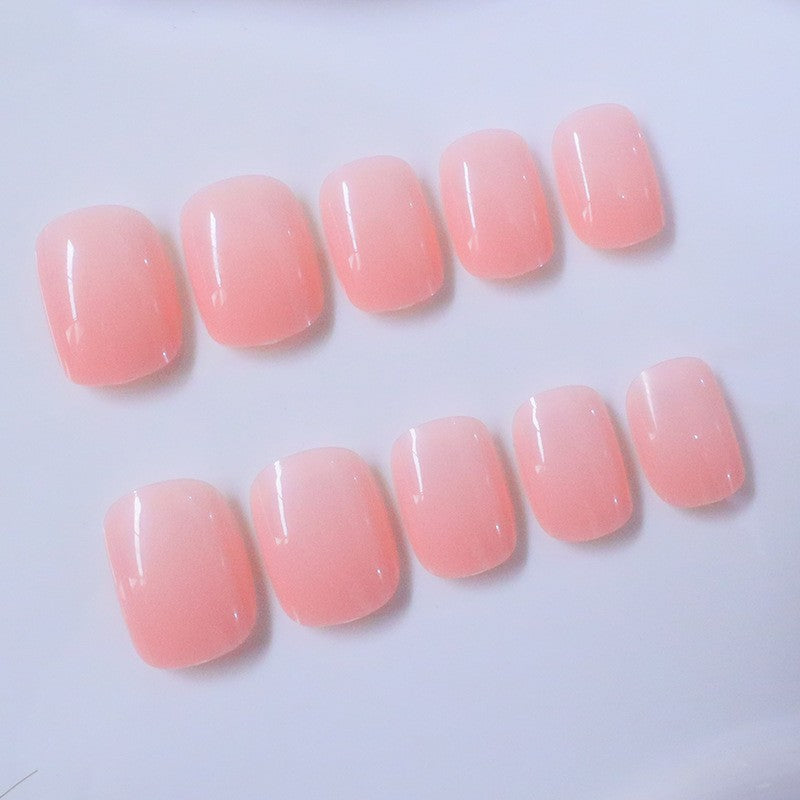48pcs Short Almond Press-On Nails Nude Pink Glossy Natural Nail Art Kit