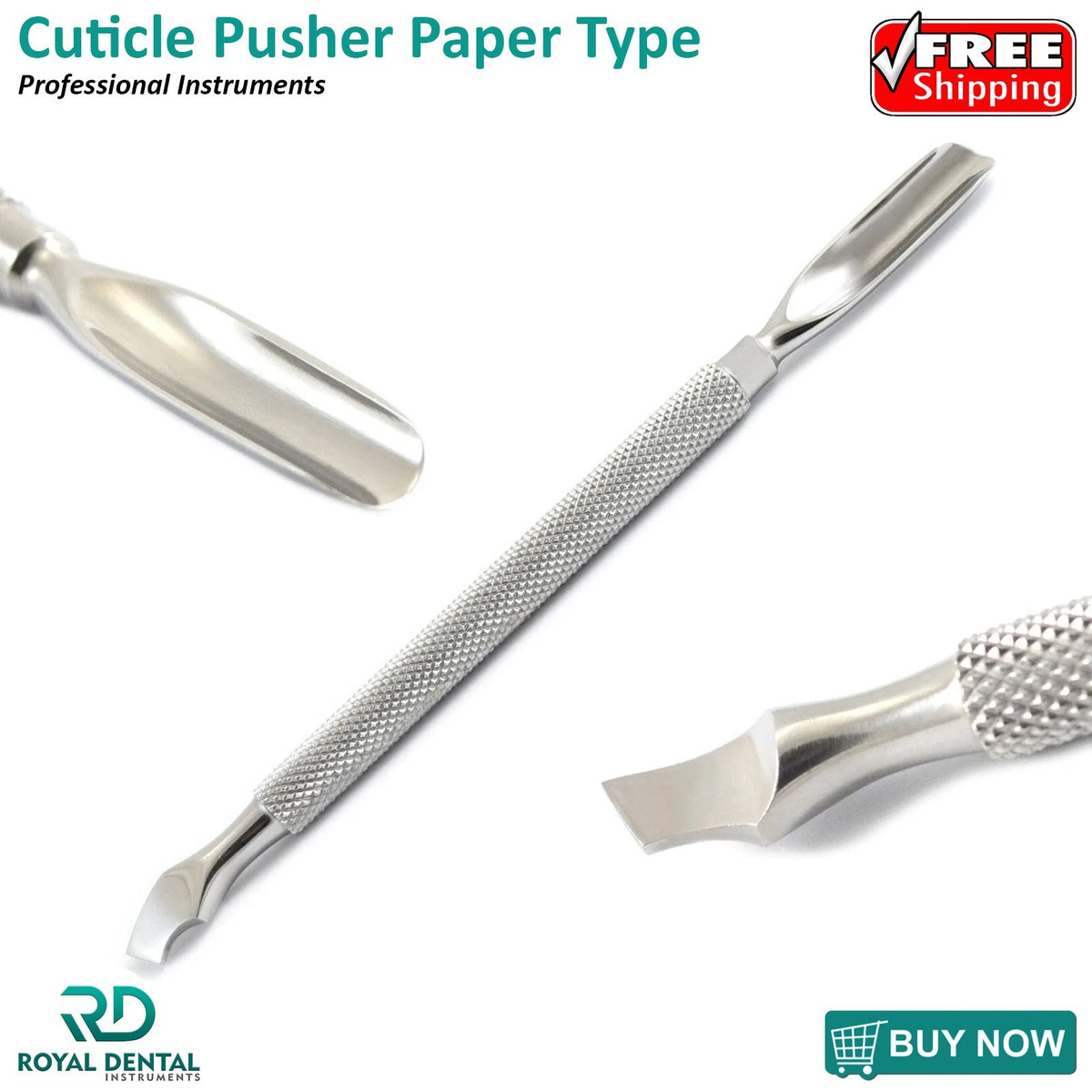 Stainless Steel Double-Ended Cuticle Pusher Nail Tool for Manicure & Nail Care