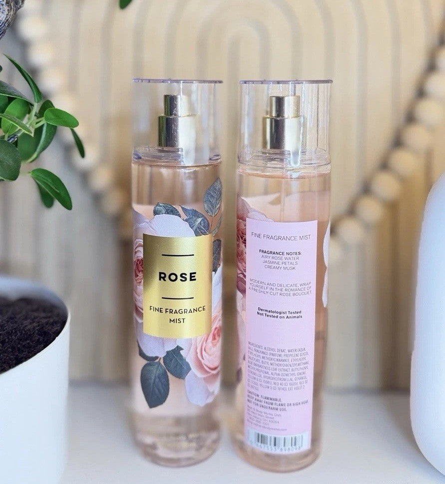 Rose Body Mist 8oz - 2 Pack Floral Fragrance Spray, Feminine Scent Gift Set