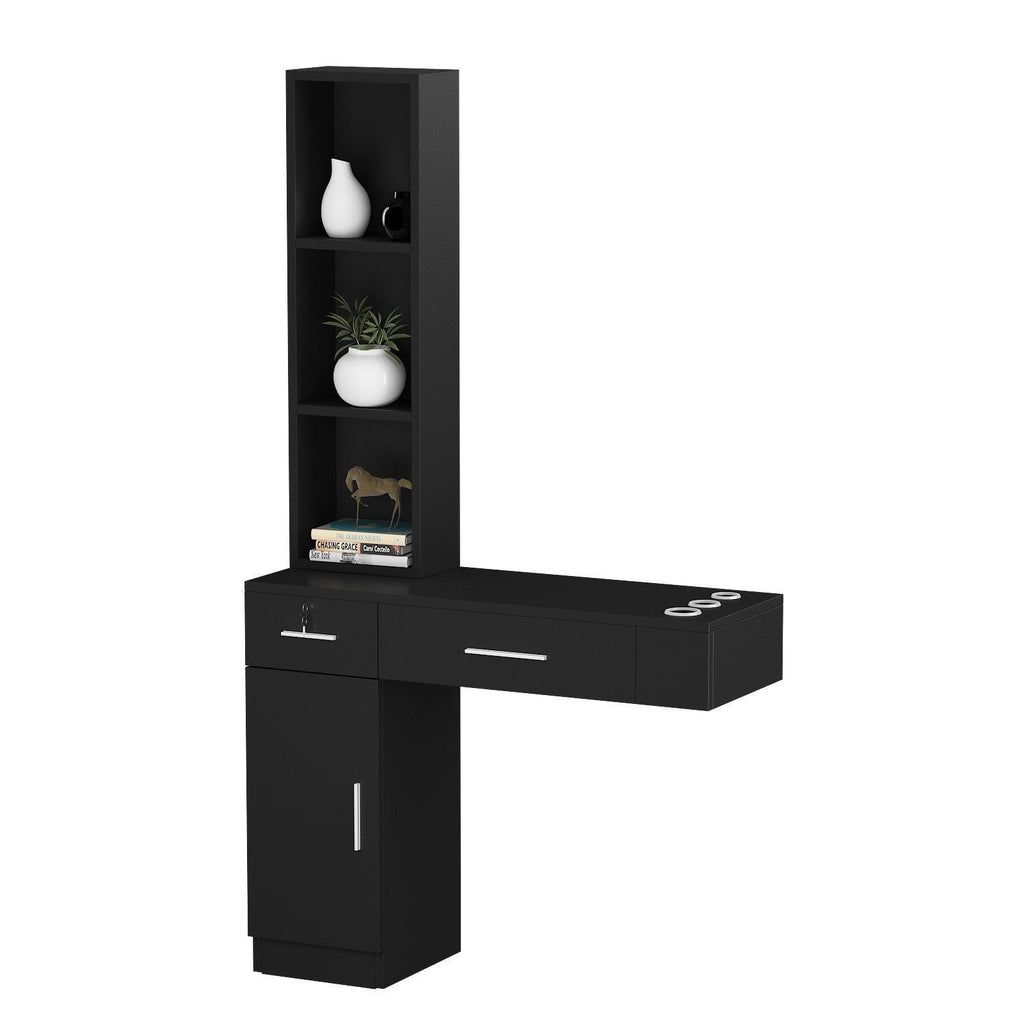 Wall Mount Hair Styling Station Cabinet for Salon & Spa