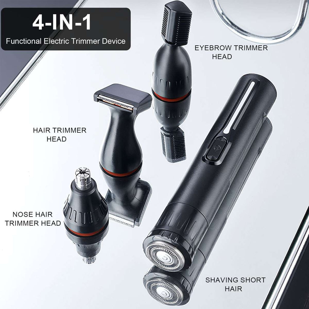 4-in-1 Men Electric Trimmer with USB Rechargeable & 4 Attachments