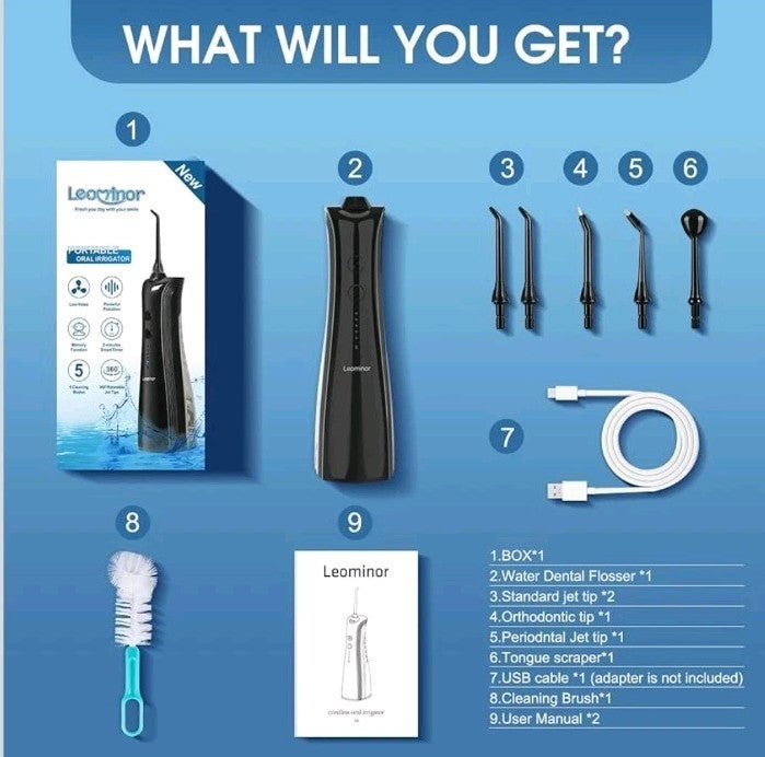 Cordless Water Flosser - 5 Modes Portable Oral Irrigator for Deep Dental Cleaning