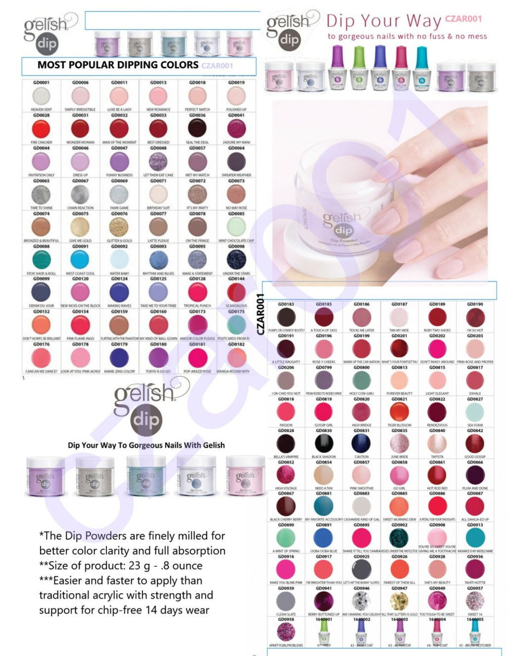 Gelish Dip Powder 23g - Professional Nail Enhancement System with Multiple Colors