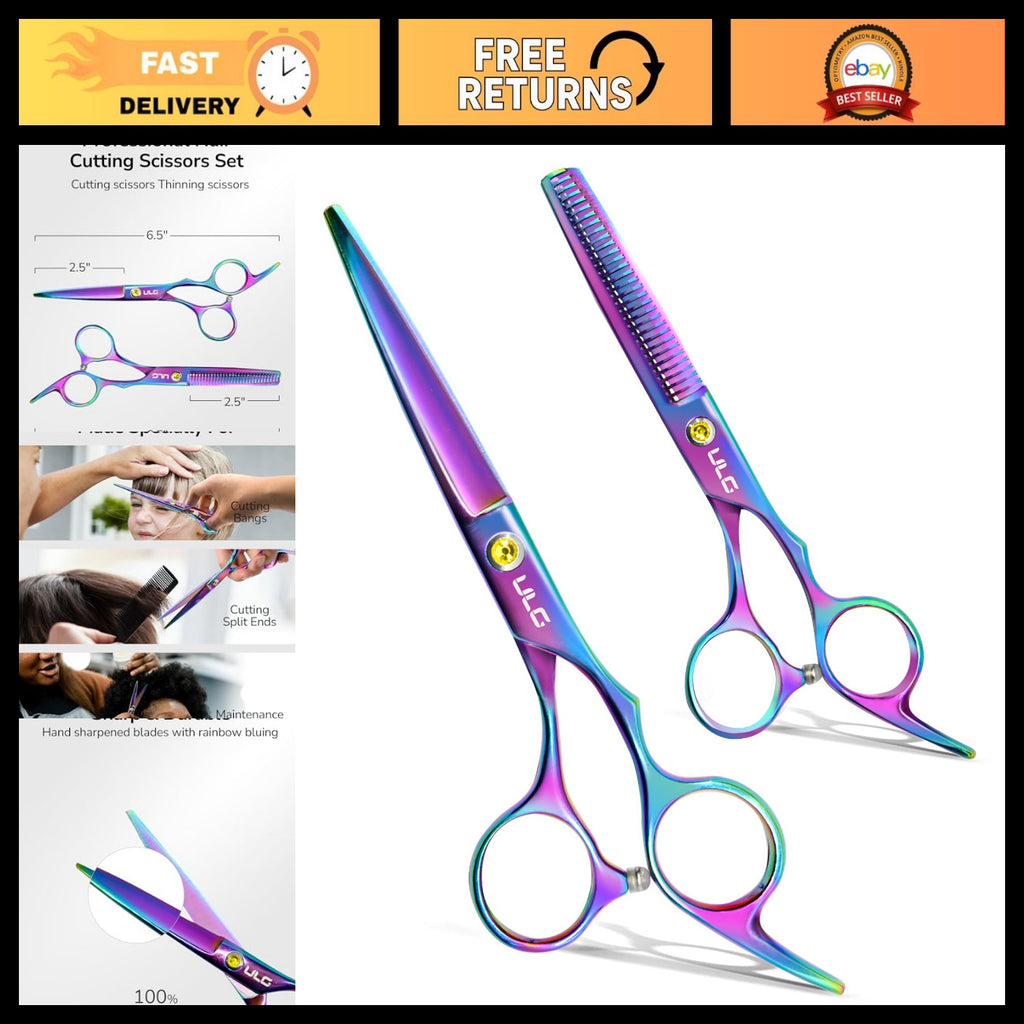 Professional Hair Cutting Scissors Kit 6.5-inch Razor Edge Barber Shears