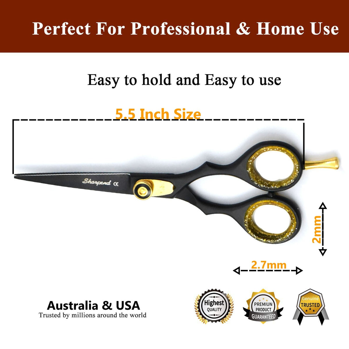 Professional Hairdressing Scissors & Thinning Shears - 5.5 to 7 Inches