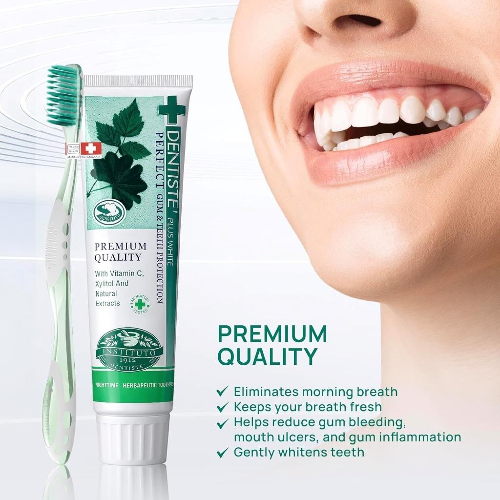 Herbal Nighttime Toothpaste with Xylitol for Fresh Breath 3.5 Oz