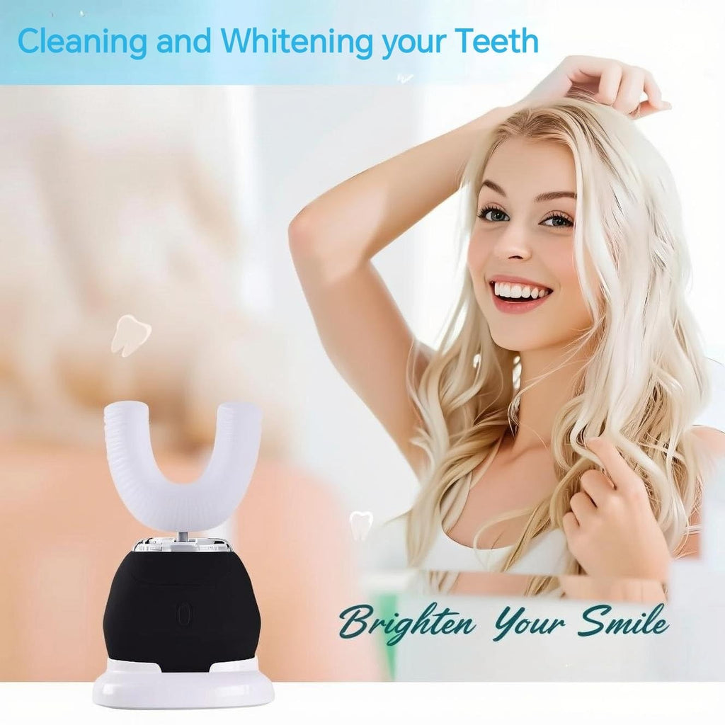 U-Shaped Ultrasonic Automatic Toothbrush with Whitening Blue Light