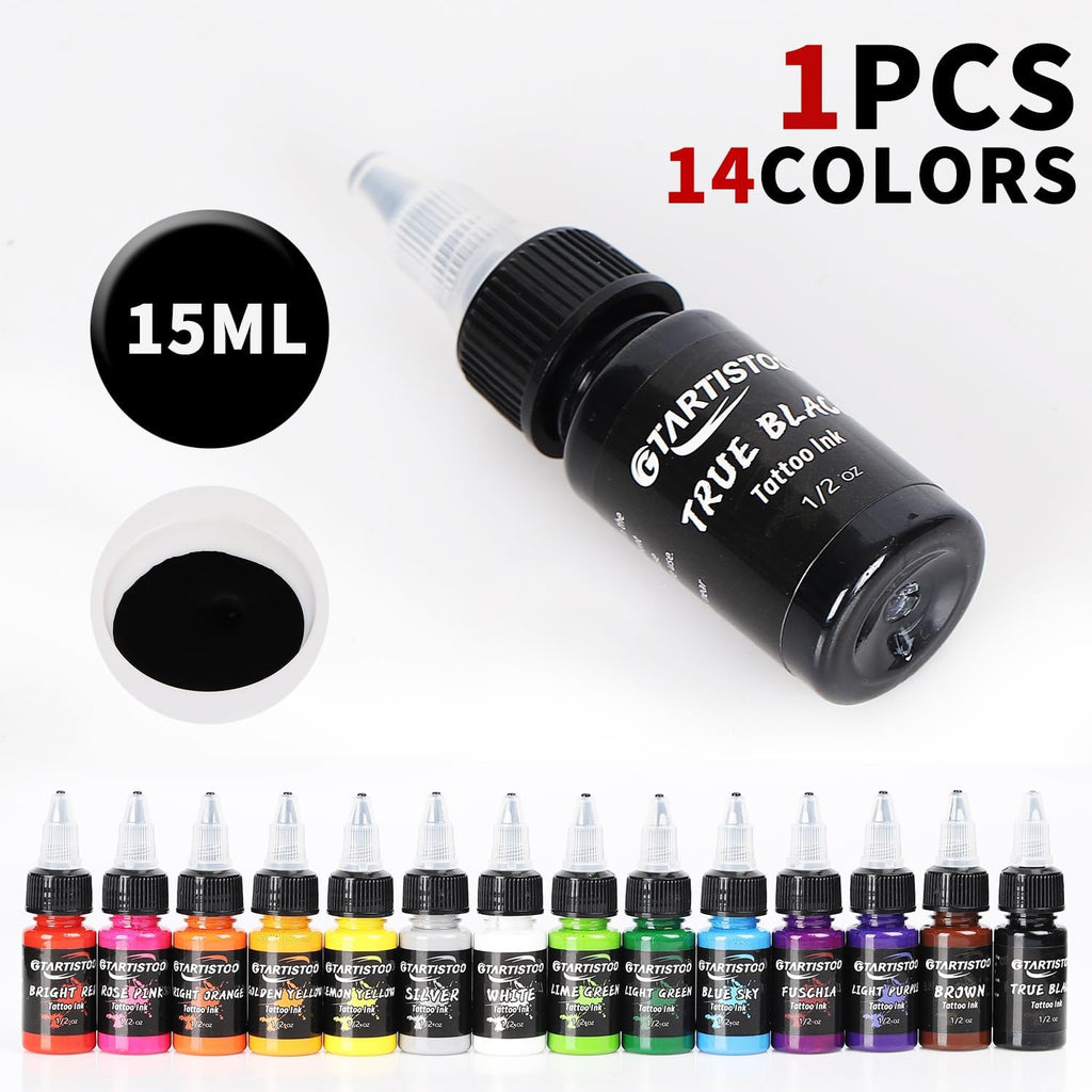 Tattoo Ink Set 14 Colors 15ml Vegan Pigment Professional Supplies