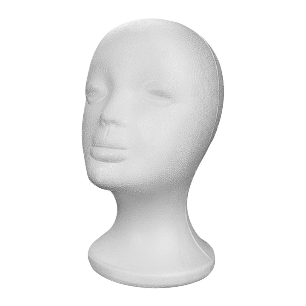 Female Mannequin Head for Wigs Display Foam Model with Glasses Hat Accessories