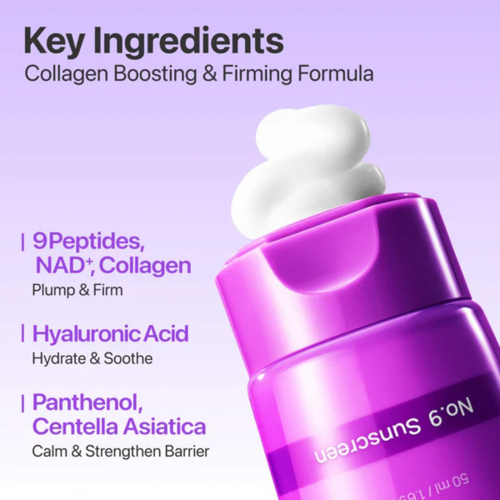 SPF 50 Sunscreen with NAD+ & Collagen for Anti-Aging & Dewy Glow - 50ml