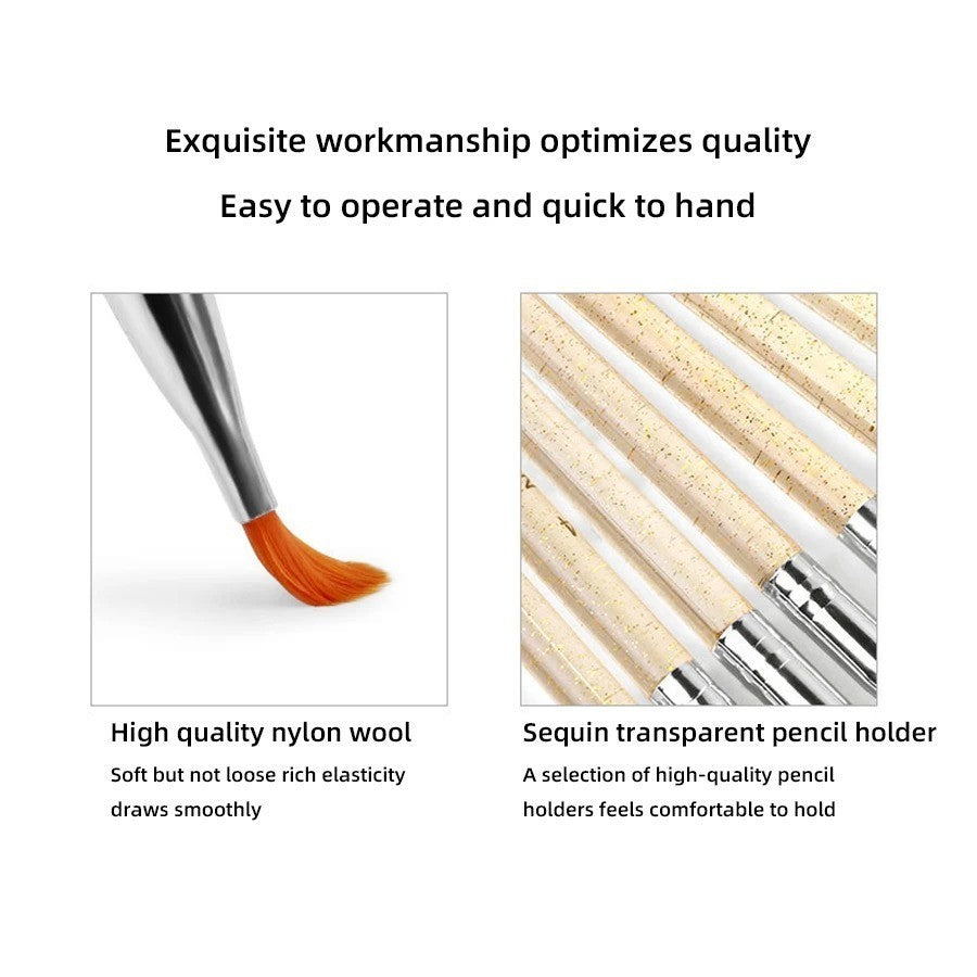 7-Pack Nail Art Brush Set for Gel Polish Drawing and Manicure