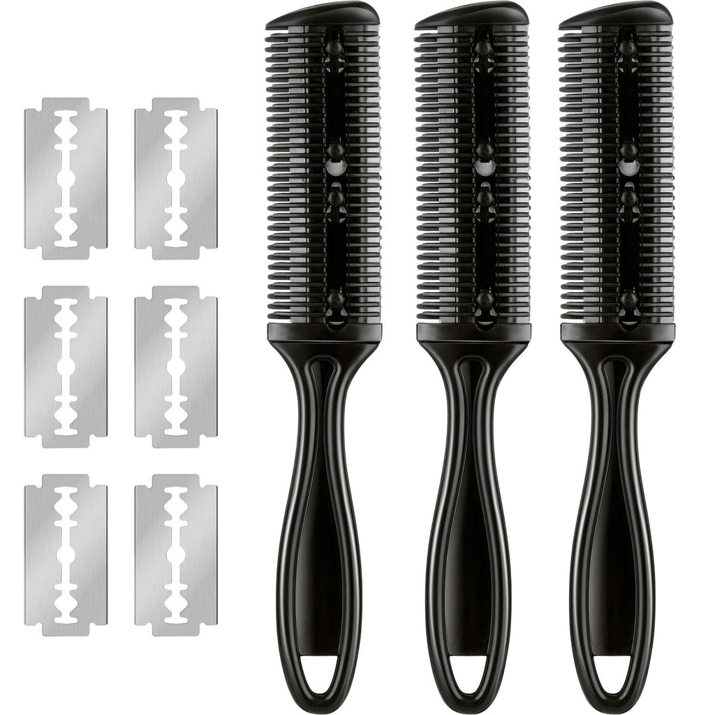Hair Cutting Razor Comb Set with Replacement Blades - Professional Grooming Tool