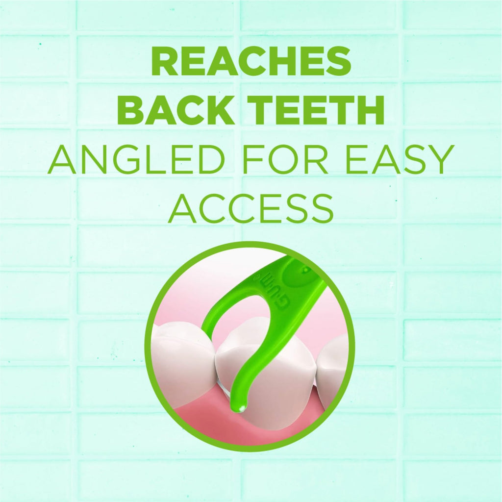 Angled Dental Floss Picks for Tight Teeth, Extra Strong Mint Floss - Pack of 100